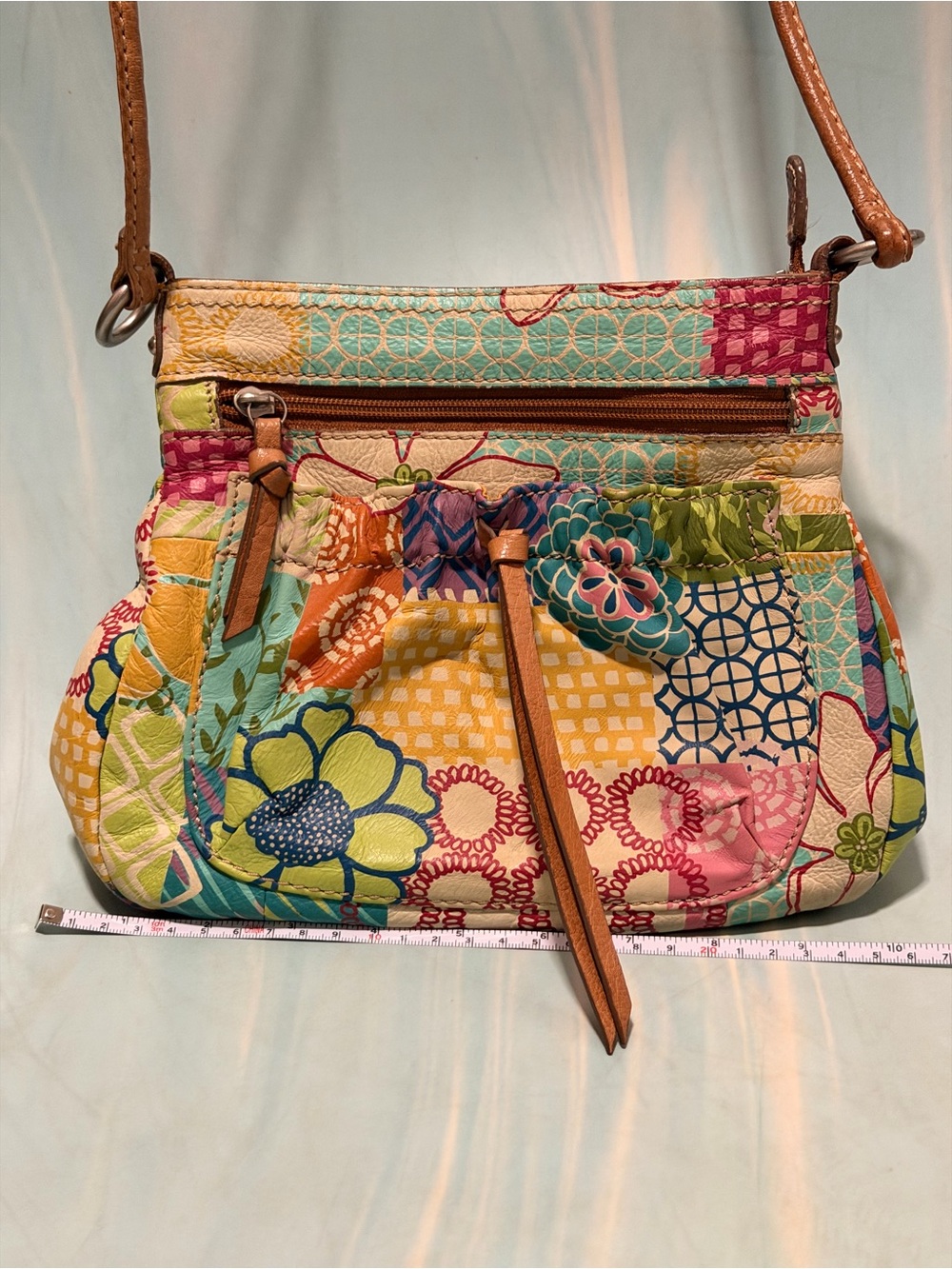 Fossil Multicolor Floral Patchwork Crossbody Bag - great shape!!